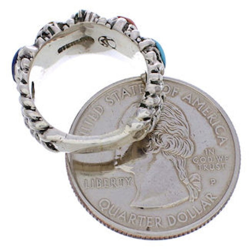 Authentic Sterling Silver Multicolor Ring Size 4-3/4 WX34823